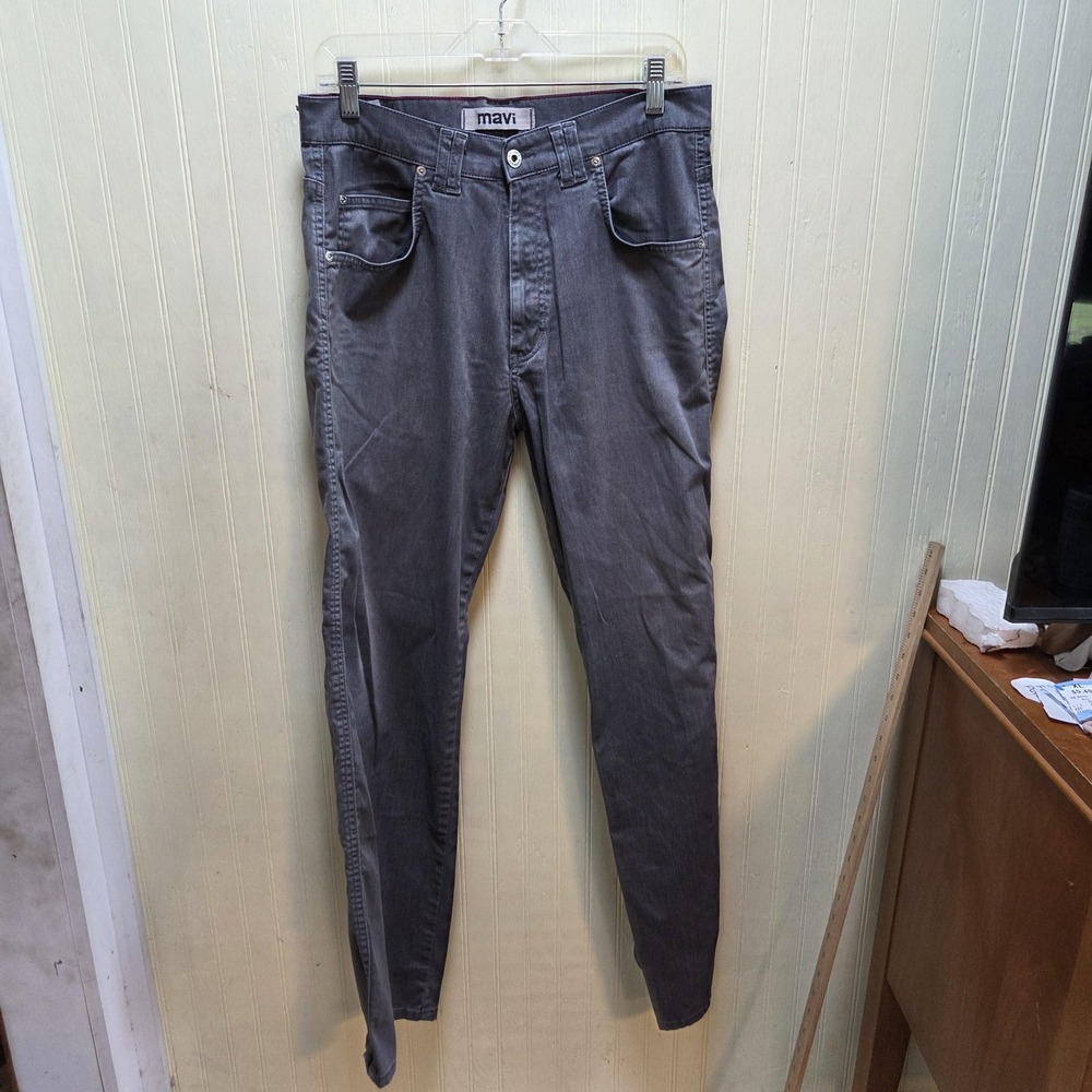 Mavi Jeans Mens 31x32 Gray Slim Straight Leg Denim Pants Medium Wash Casual